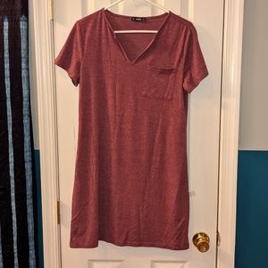 SHEIN Red Pocket Shirt Dress Size Medium